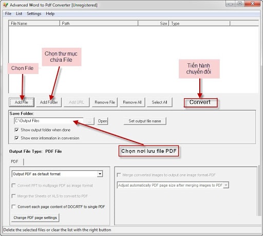 Chuyển word sang pdf bằng PDF Converter
