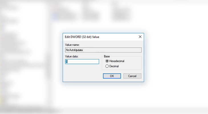 Tắt cập nhật Windows 10 bằng Registry Editor