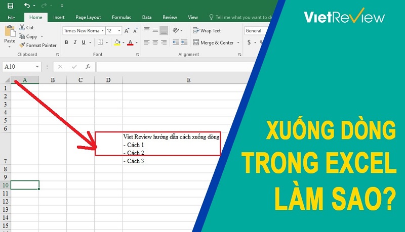 Khám Phá 3 Phương Pháp Đơn Giản Để Xuống Dòng Trong Excel
