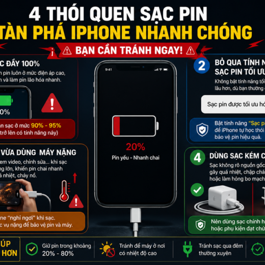 4 Thói Quen Sạc Pin iPhone Cần Tránh Để Kéo Dài Tuổi Thọ