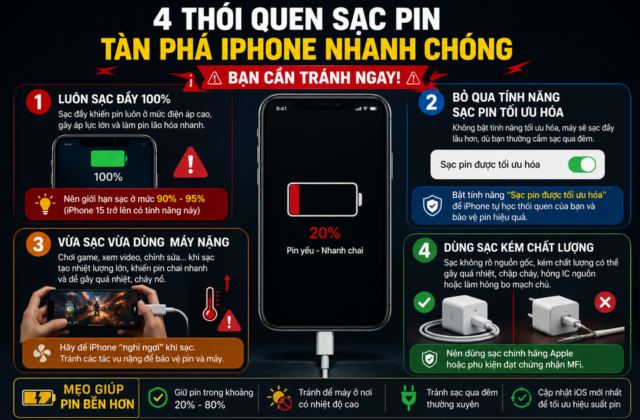 4 Thói Quen Sạc Pin iPhone Cần Tránh Để Kéo Dài Tuổi Thọ